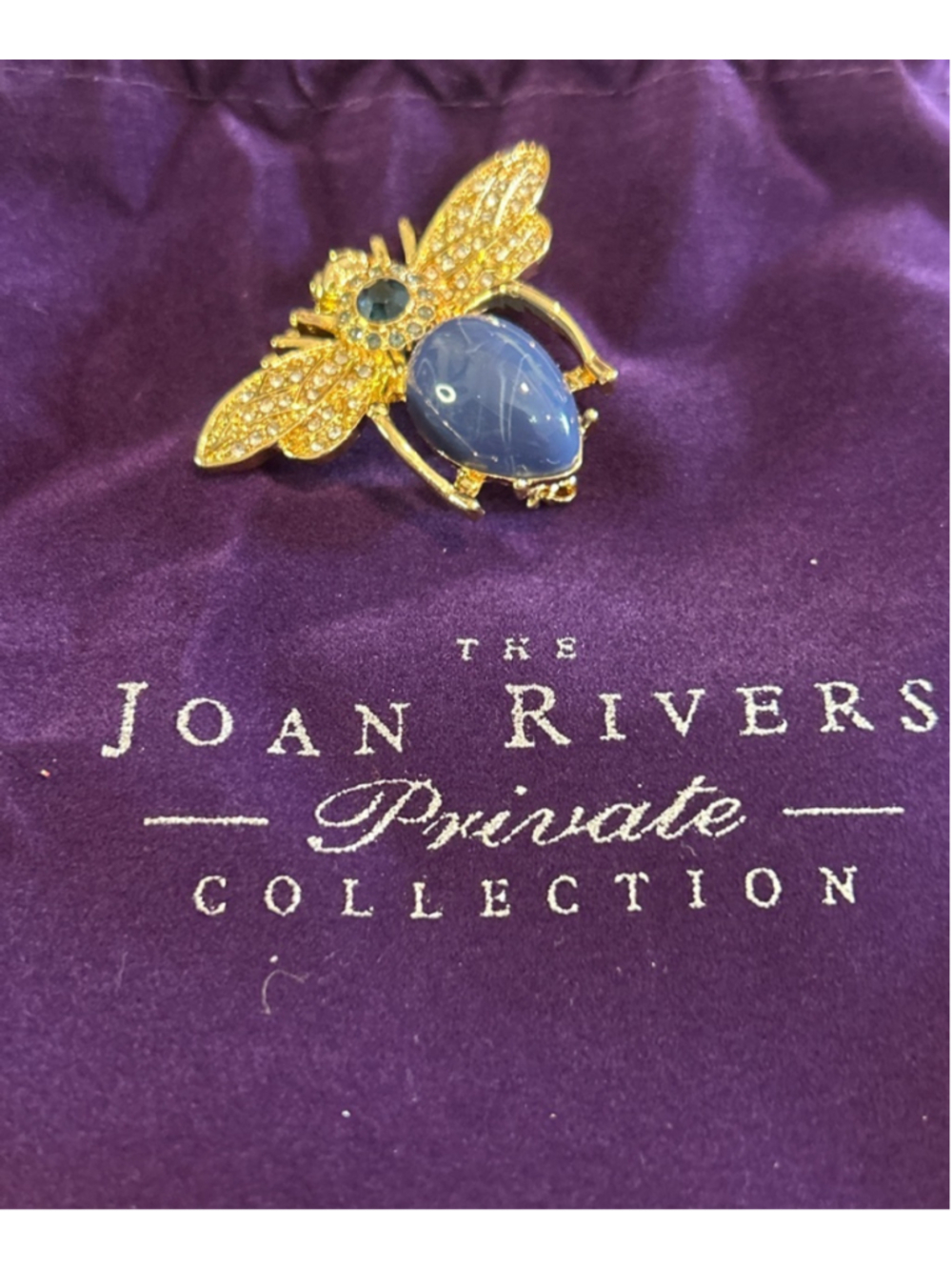 Women's Joan Rivers blue bee Brooch One Size Gold Blue